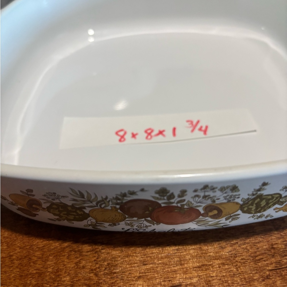 White Bakeware Dish with Floral Pattern
